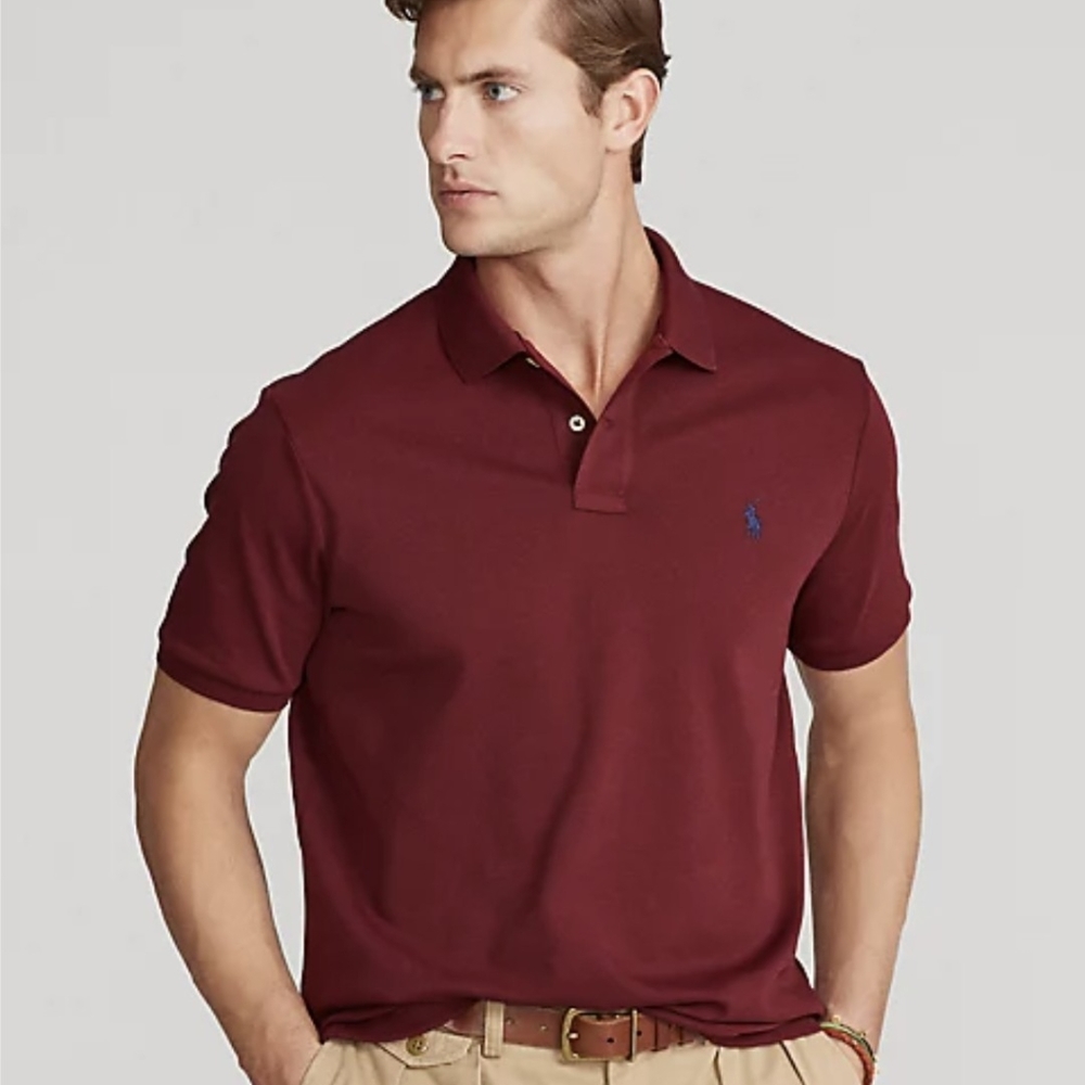 NWT Polo Ralph Lauren Soft Cotton Polo Shirt Size Small Color Wine